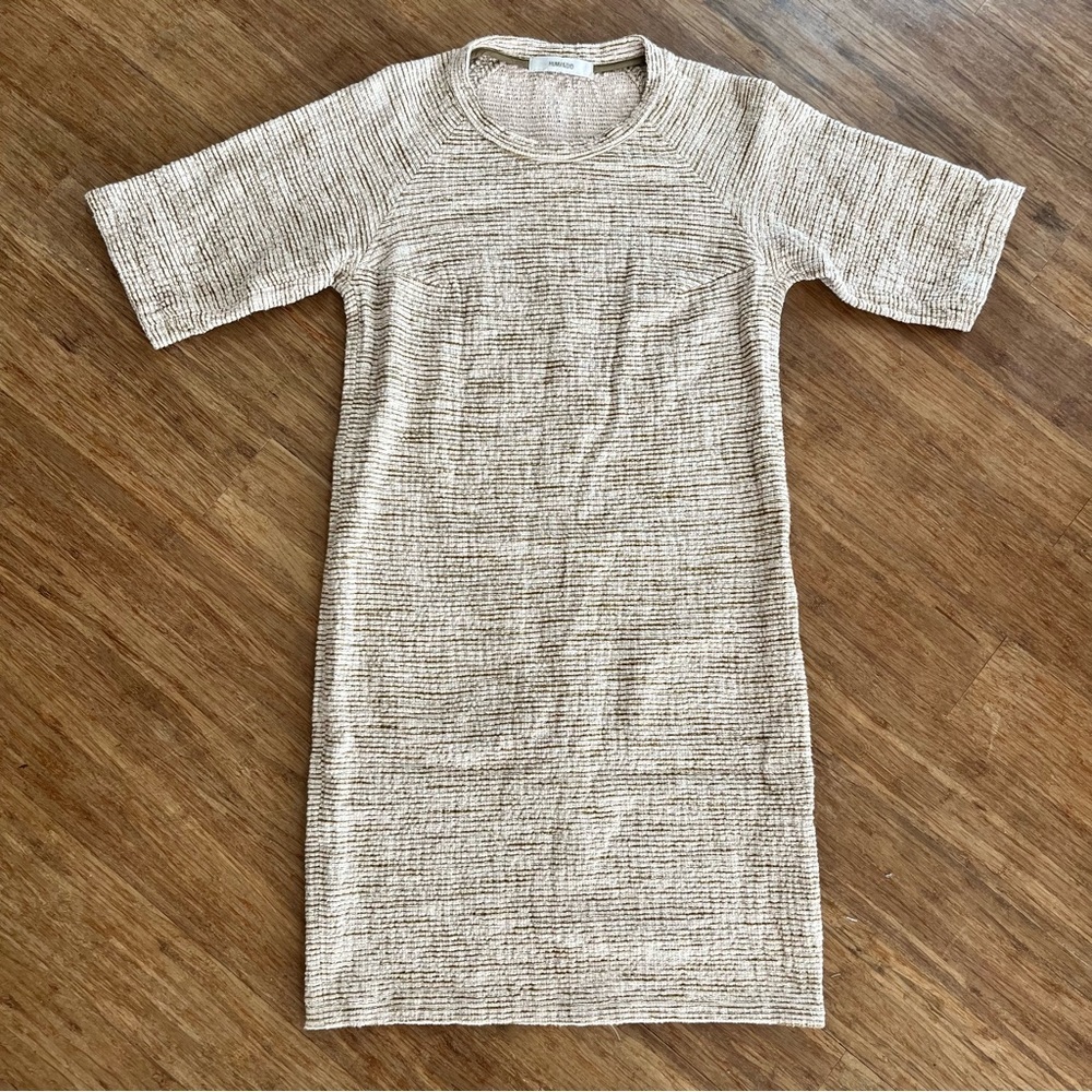 Humanoid Italian Organic Cotton Dress in Sand Color sz XS - Picture 2 of 5